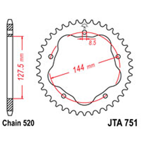 JT JT Rear Sprockets R/W 751-36SC Alloy Ducati